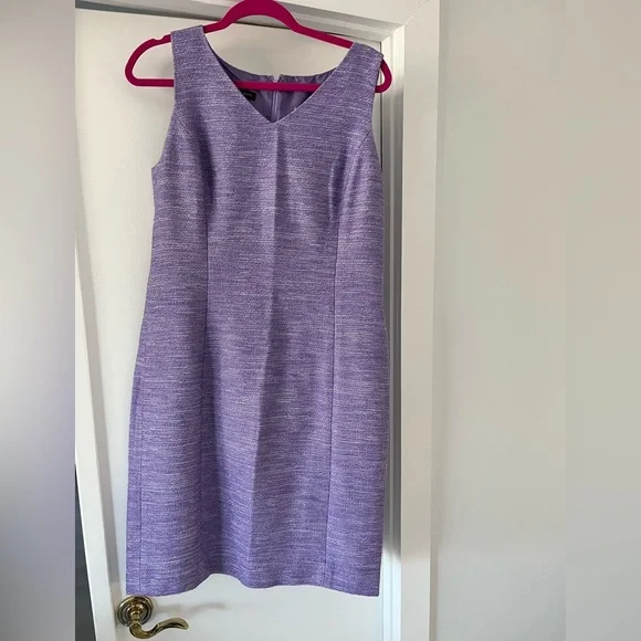 talbots purple dress Talbots Purple Knee Length Keyhole Neck Blouson Stretch Casual Dress Size XS